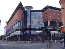 The Vue cinema taken from Gold street, Northampton