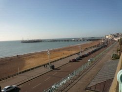 Brighton Beach and Pier from Kemp Town Wallpaper