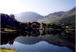 Buttermere, Cumbria, Haystacks and the path to Scarth Gap (clearly visible) Wallpaper