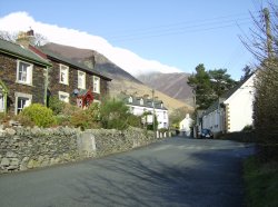 Threlkeld, Cumbria. Blencathra wreathed in a thin layer of cloud. Image taken 17-02-07