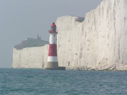Beachy Head Lighthouse, Sussex coast, from a boat Wallpaper