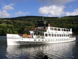 The Swan Steamer on Lake Windermere. Wallpaper