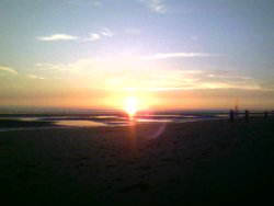 Sunset on crosby beach, Merseyside