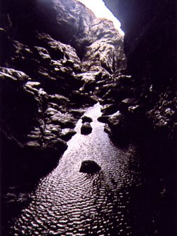 Inside Merlin's Cave, Tintagel, Cornwall.