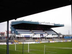 An empty west stand at the memorial ground Bristol home of Bristol Rovers