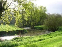 The river irk valley taken from Hendham vale M9 5FF Harpurhey, Manchester, Lancashire