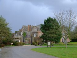Littlecote house near Froxfield, Wiltshire. - giving a side view of the old historic manor house.