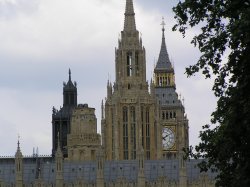 A forest of spires on the Houses of Parliament, central London Wallpaper
