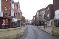 Looking down into town from Ruff Lane. Ormskirk, Lancashire