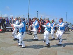 Morris dancers in Whitby, North Yorkshire. Wallpaper