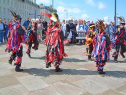 Morris dancers in Whitby, North Yorkshire.