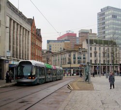 Tram in the Market Square, Nottingham