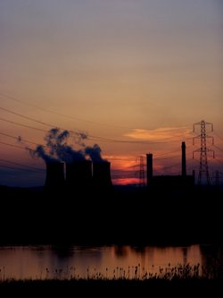Rugeley power station as seen from the River Trent at Armitage.