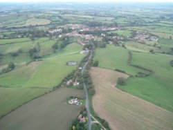 Brill, Buckinghamshire, taken from a hot air balloon belonging to the Altitude Balloon Company Wallpaper