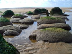 A beach view at Hunstanton, Norfolk. Wallpaper