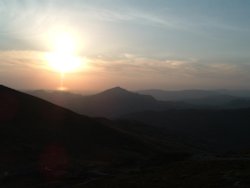 Sunset. Nr summit of the Old man of Coniston, Cumbria Wallpaper