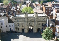 A view of Exchequer gate from Lincoln Cathedral. Wallpaper