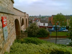 A view along the viaduct of White Hart Street, Mansfield, Nottinghamshire Wallpaper