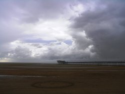 Southport pier, Lancashire, after a downpour. May 2007