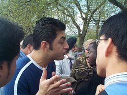 Participant at Speaker's Corner, London