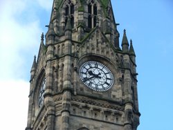 town hall clock. Rochdale, Greater Manchester