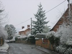 Kings road in the snow. Orleton, Worcestershire
