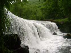 The Wier on the River Wye in Monsal Dale, Derbyshire Wallpaper
