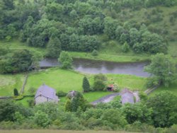 Cottages on the River Wye on Monsal Dale, Peak District Wallpaper
