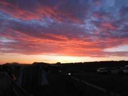 Sunset over East Fleet Touring Park, Dorset