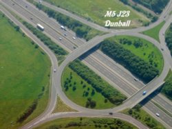 Aerial view of M5 Motorway Junction 23 at Dunball