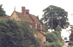 View of village from canal bridge Wallpaper