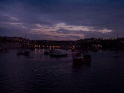 Brixham from the breakwater at dusk Wallpaper
