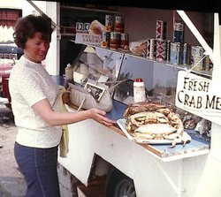 Local crab stall, Penzance, Cornwall Wallpaper