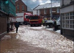 Floods at Tenbury Wells, Worcestershire Wallpaper