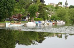 Upper weir on the Avon at Saltford, Somerset