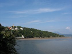 Portmeirion, Gwynedd, Wales -  View of The Village from the sea Wallpaper
