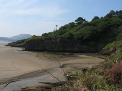Shore and Cliffs at Portmeirion, Gwynedd, Wales Wallpaper