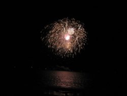 Fireworks out at Sea, Sandbanks, Poole, Dorset Wallpaper