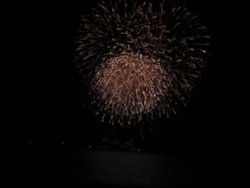 Fireworks out at Sea, Sandbanks, Poole, Dorset Wallpaper