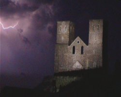 Reculver Towers during a storm, Kent Wallpaper