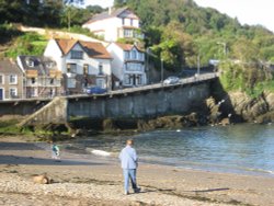 Walking the beach at Combe Martin, Devon Wallpaper