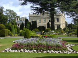 Formal beds and Hall, Brodsworth Hall, South Yorkshire Wallpaper