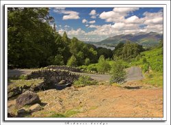 Ashness bridge overlooking Derwentwater in the lake district Wallpaper