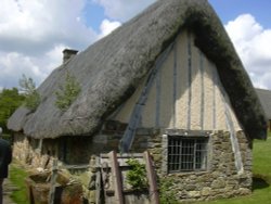Cruck cottage at Ryedale Folk Museum, Hutton-le-Hole, North Yorkshire Wallpaper