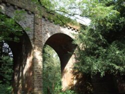 Disused railway bridge in Grace Dieu woods, Thringstone, Leicestershire Wallpaper