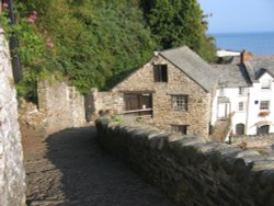 On the way down at Clovelly, Devon Wallpaper
