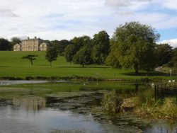 Cusworth Hall and park from the upper lake, Doncaster, South Yorkshire Wallpaper