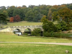 The bridge on the approach to Kedleston Hall, Derbyshire Wallpaper