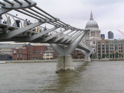 The Millennium Bridge over the Thames in the City of London Wallpaper