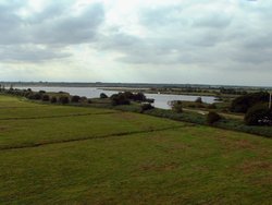 A view of Horsey Mere from the top of Horsey mill, Norfolk Wallpaper